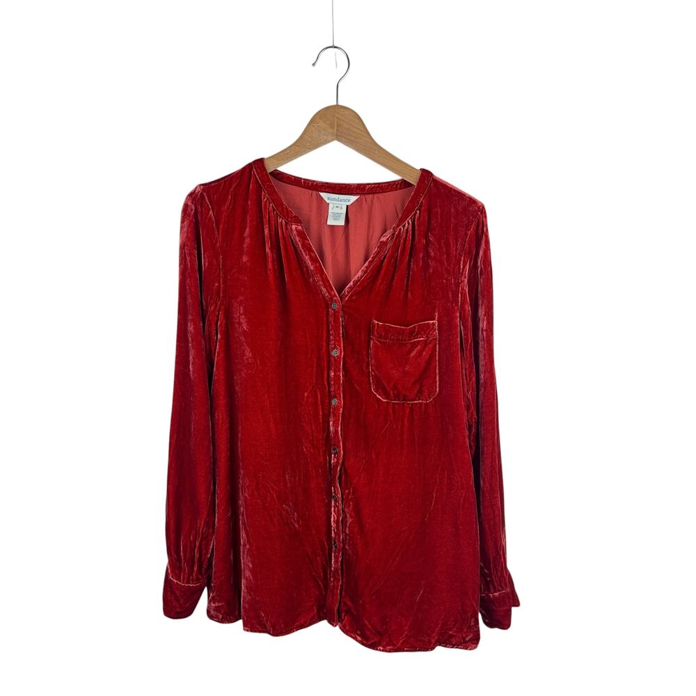 Sundance Red Orange Velvet Top